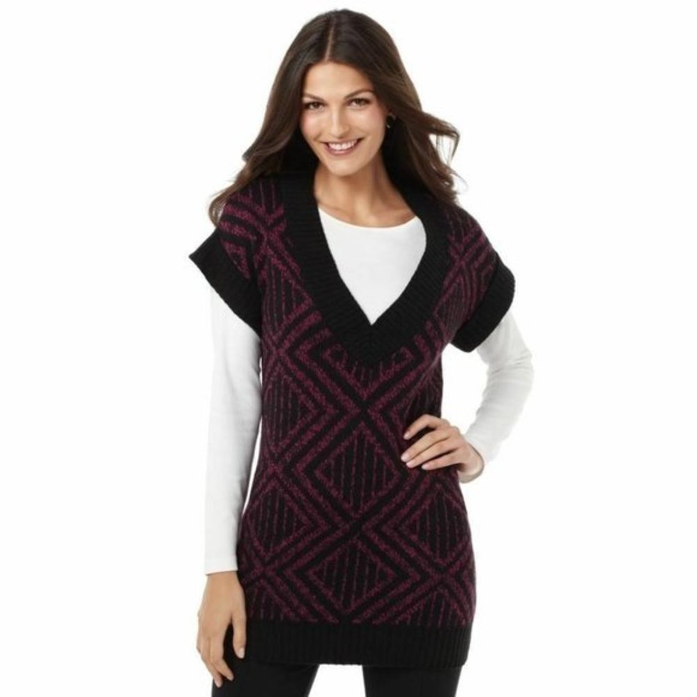 NWT Petite PS Macys Alfani Geometric Tunic Sweater